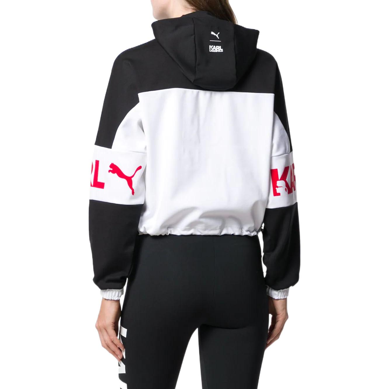 (WMNS) PUMA x Karl XTG Half-Zip Hoodie 'Black White Red' 595567-01