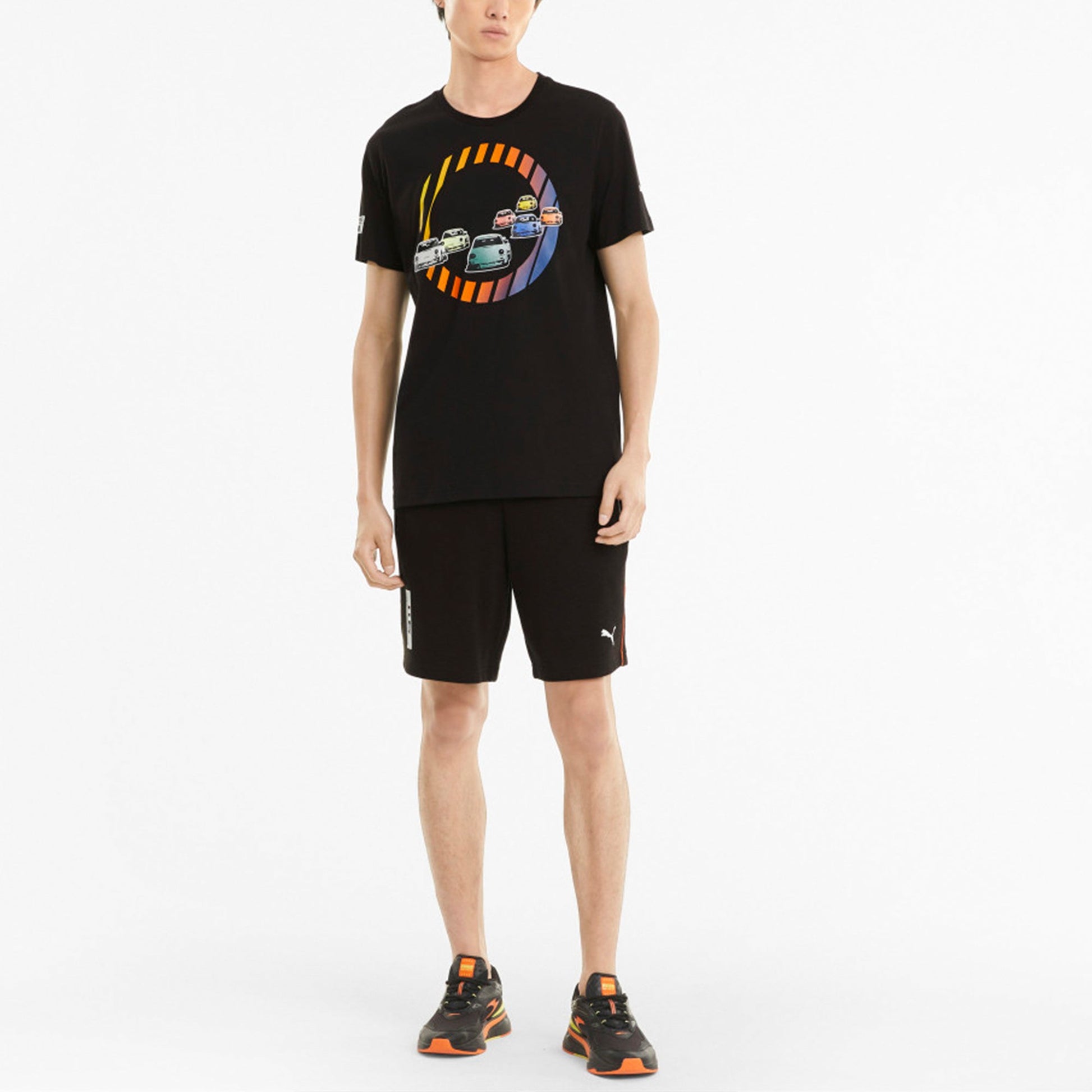 PUMA Pl Graphic Tee Casual Sports Printing Short Sleeve Black 599751-01