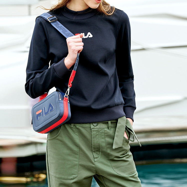 (WMNS) FILA Embroidery Logo Leisure Sweatshirt Blue F11W018202F-NV