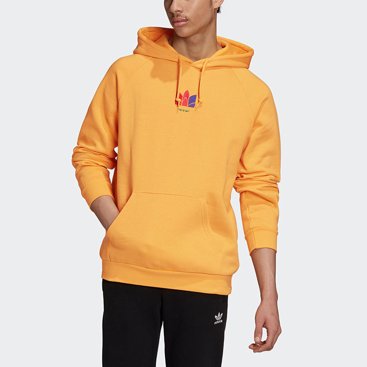 adidas originals 3d Trefoil Hood Casual Sports Logo Pullover Gold Color GE6241