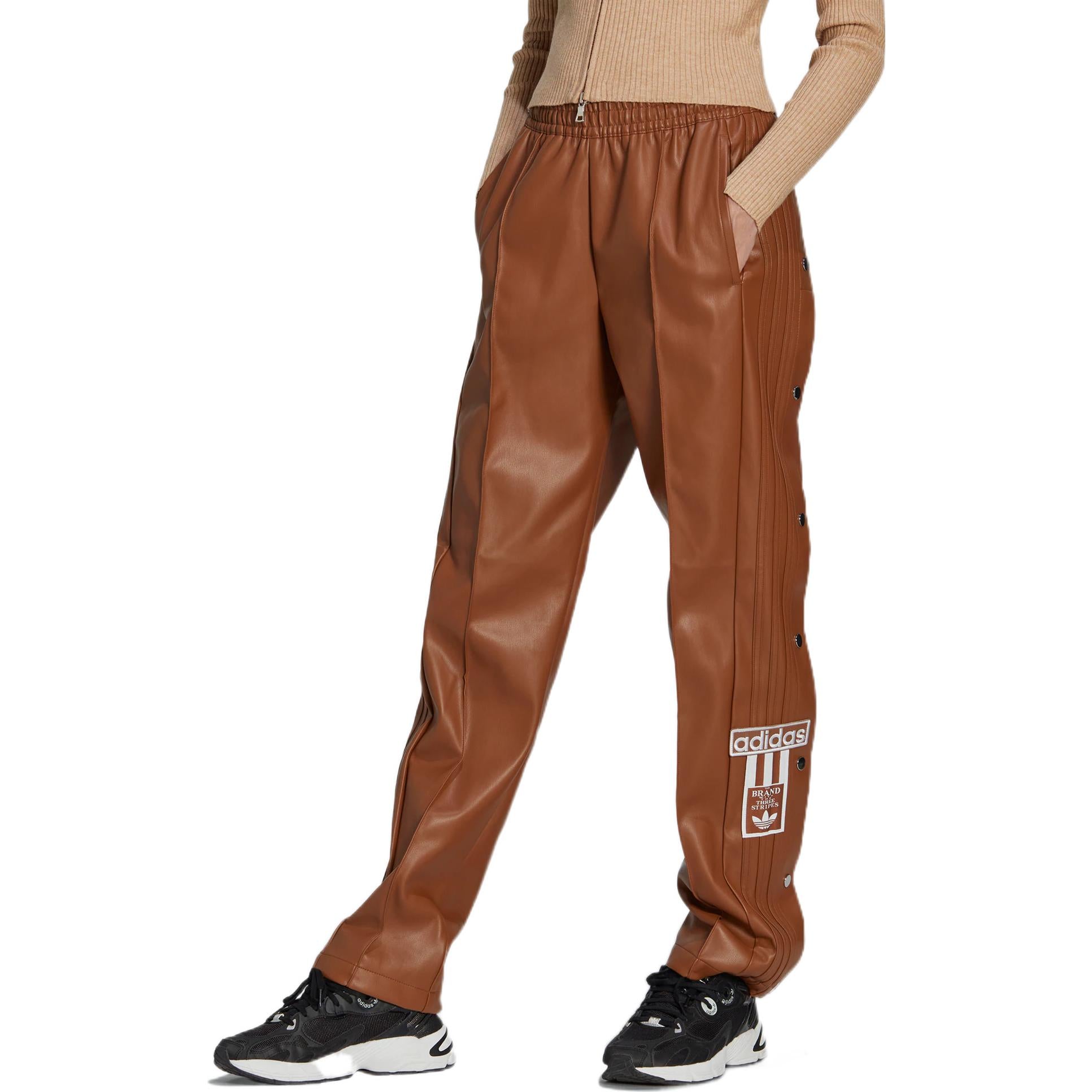 (WMNS) adidas Centre Stage Faux Leather Adibreak Pants 'Brown' II6098
