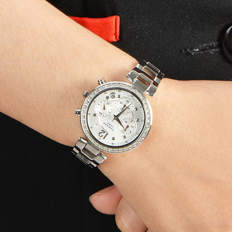 CASIO SHEEN Waterproof Stainless Steel Strap White Analog SHN-5014D-7A