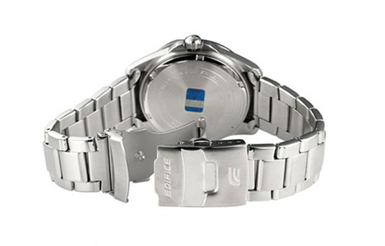 CASIO EDIFICESeriesWatches Men'ses Silver Strap Mens Silver Analog EF-132D-1A4