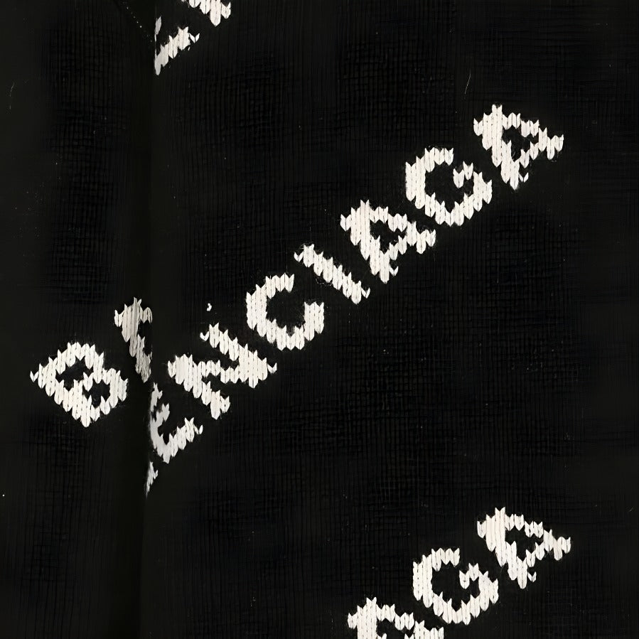 (WMNS) Balenciaga Logo Oversized Cardigan 'Black' 555275T14711070