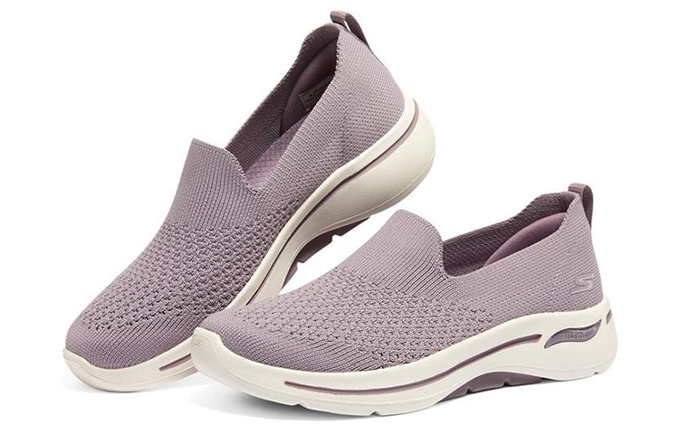 (WMNS) Skechers Go Walk Arch Fit Slip on 'Taupe Purple' 124418-MVE