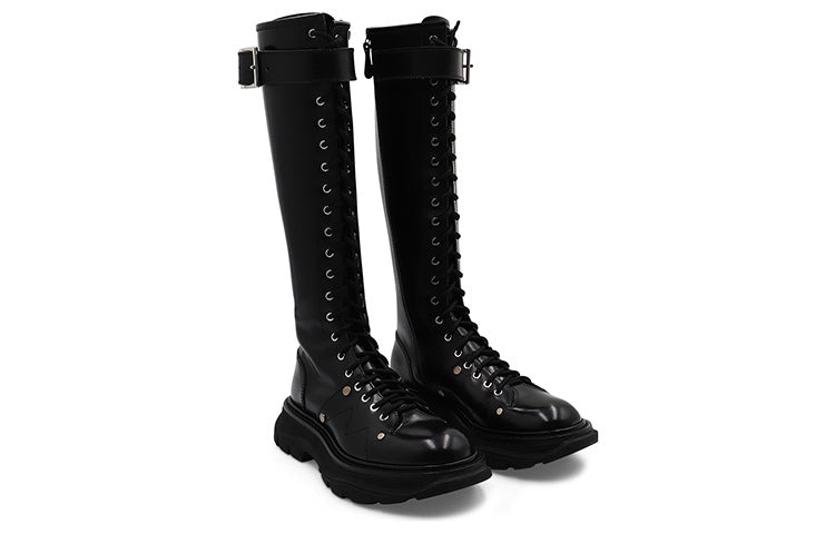 (WMNS) Alexander McQueen Tread Slick Boot 'Black' 595466WHZ811081