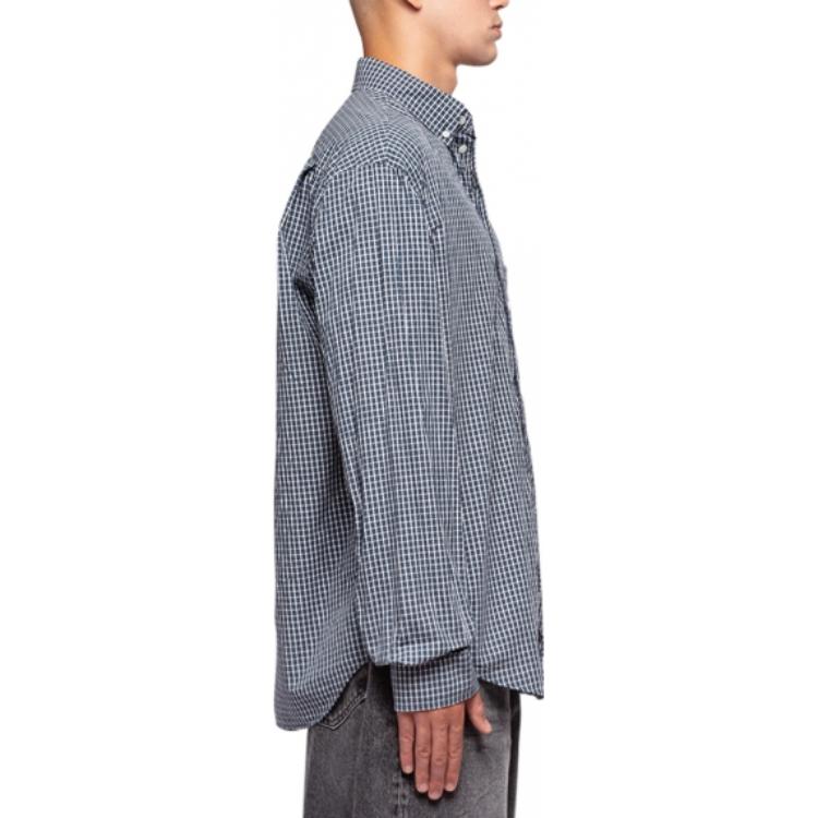 Balenciaga Checked Long Sleeve Shirt 'Blue' 690340TMM373768