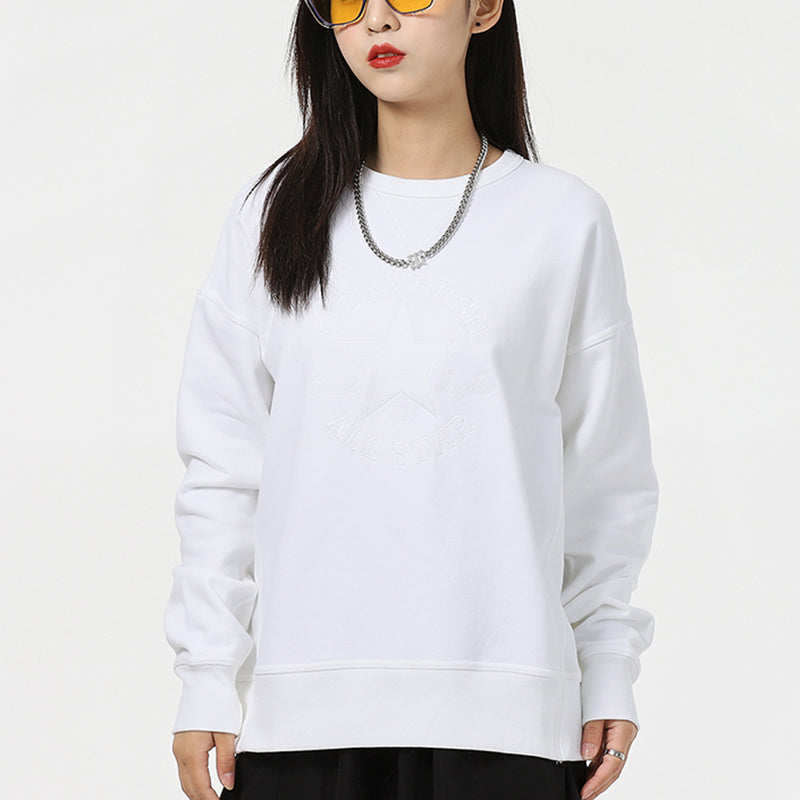 (WMNS) Converse All Star Sweatshirts Asia Sizing 'White' 10019811-A07