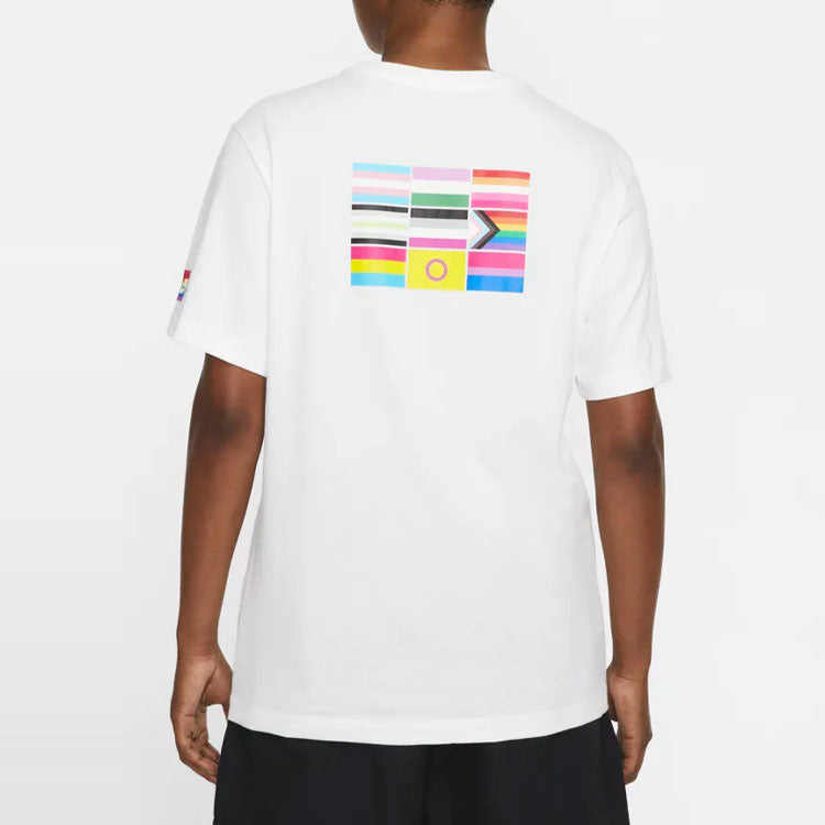 Nike Solid Color Printing Round Neck Short Sleeve Unisex White T-Shirt DJ0929-100