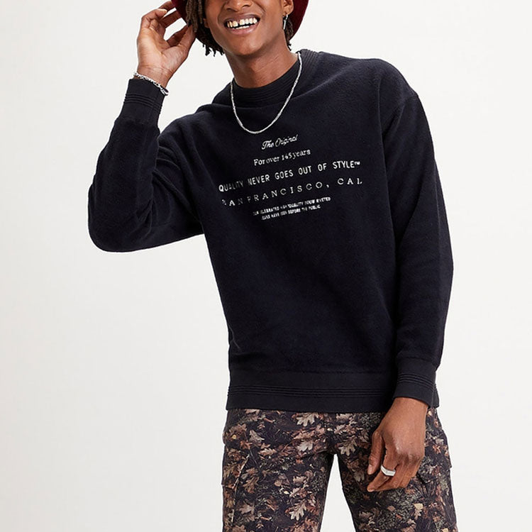 Men's Levis Round Neck Pure Cotton Pullover Black 38422-0001