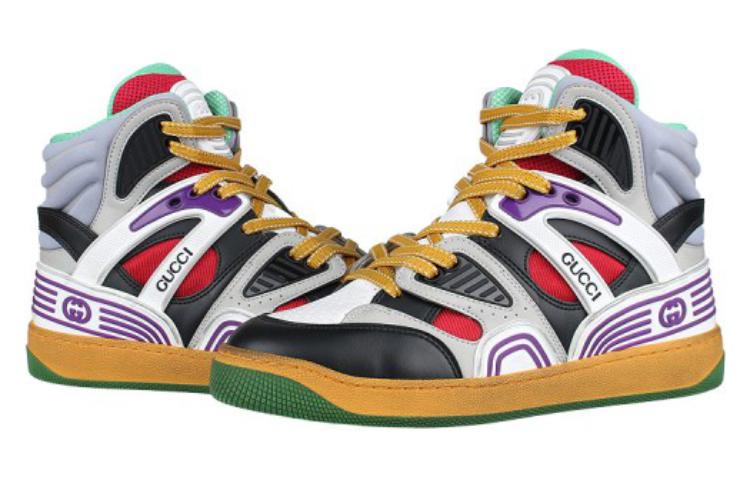 (WMNS) Gucci Basket High 'Black White Purple' 661312-2SH90-1072