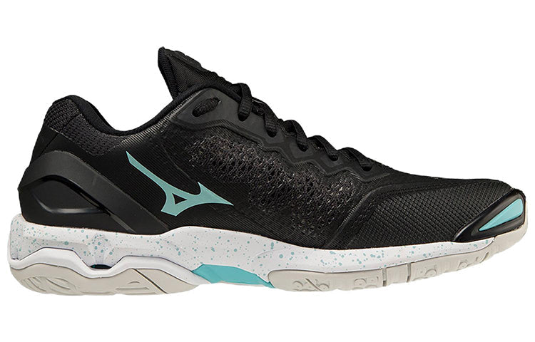 Mizuno Wave Stealth 5 Low Tops Training Shoe Black White Blue X1GB189805