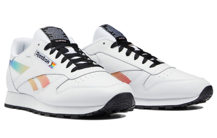 Reebok Classic Leather Pride Cozy Breathable Casual Shoes/Sneakers Unisex White Orange GW0263