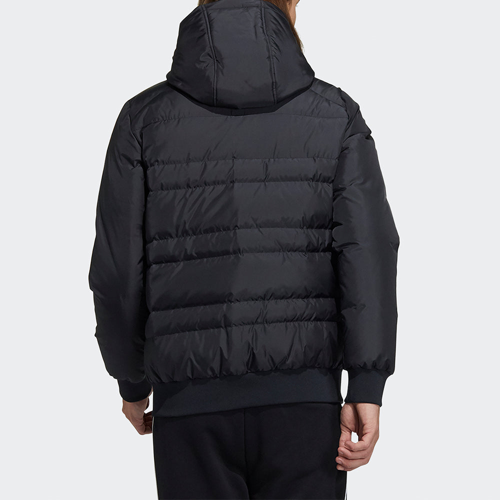adidas neo M Dwn 3S Puf Jk Metallic Sports hooded down Jacket Black H45283