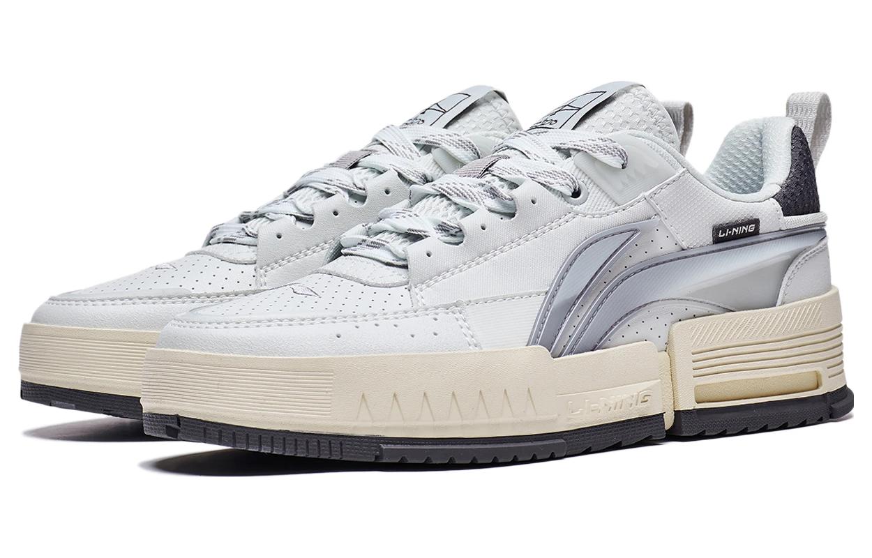 (WMNS) Li-Ning Casual Skate Shoes 'White Silver' AGCT136-4