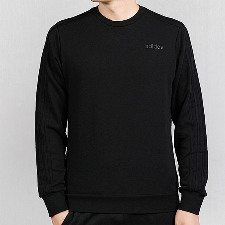 adidas E 3S CREW FT Casual Sports Round Neck Pullover Black FI0833