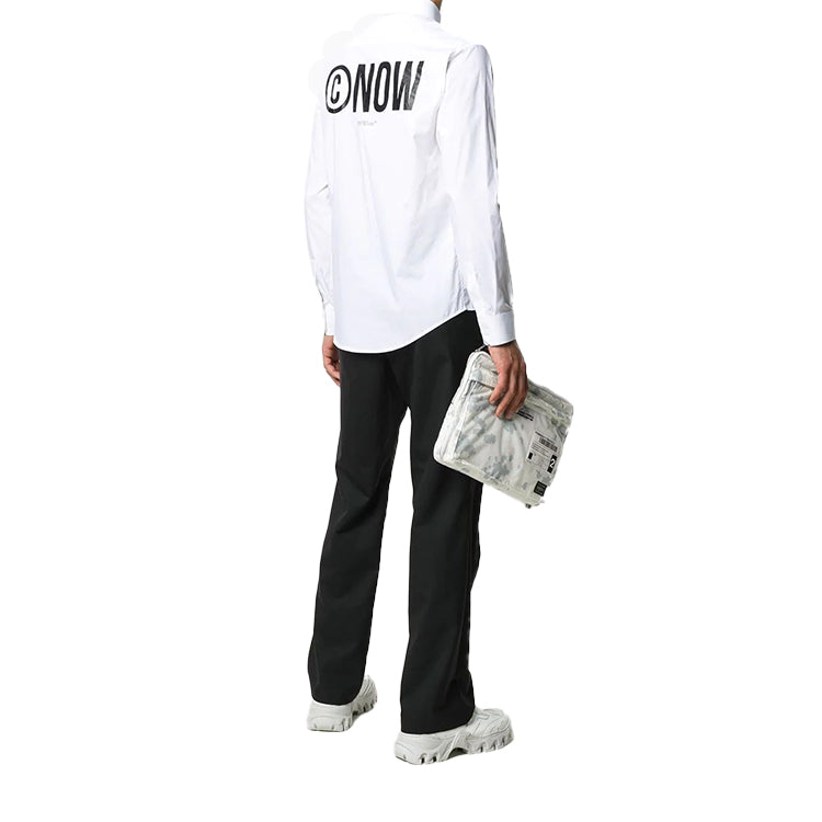 Off-White Fw20 Now Print Tuxedo Long Sleeve Shirt OMGA120E20FAB0020110