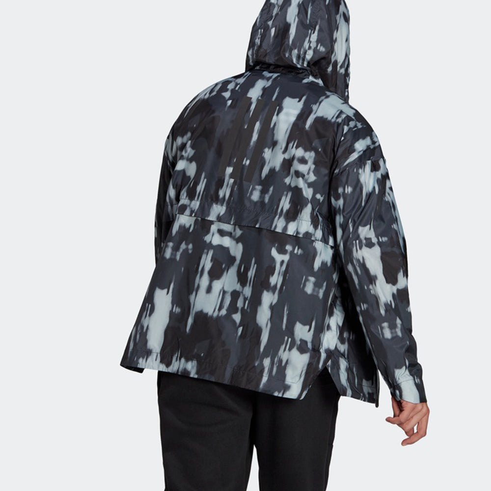 adidas Urban Aop WR Outdoor Sports Windproof Hooded Jacket Black GM4375
