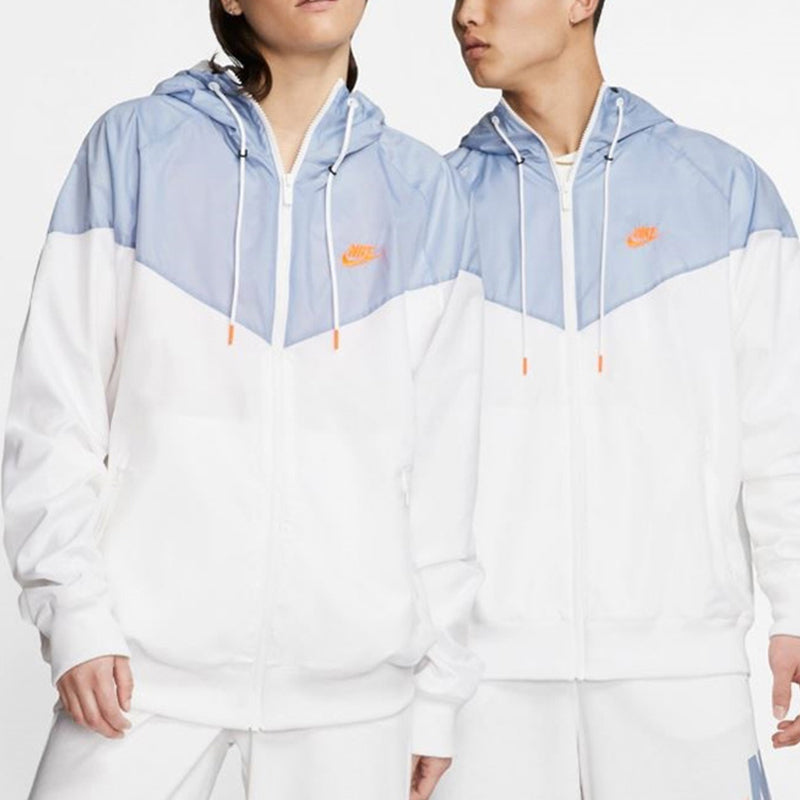 Nike MENS Sportswear Windbreaker Casual Sports Hooded Jacket Blue/White AR2191-105