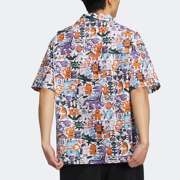 adidas originals KT CO AOP SHIRT Athleisure Casual Sports Short Sleeve Couple Style Printing HR6458
