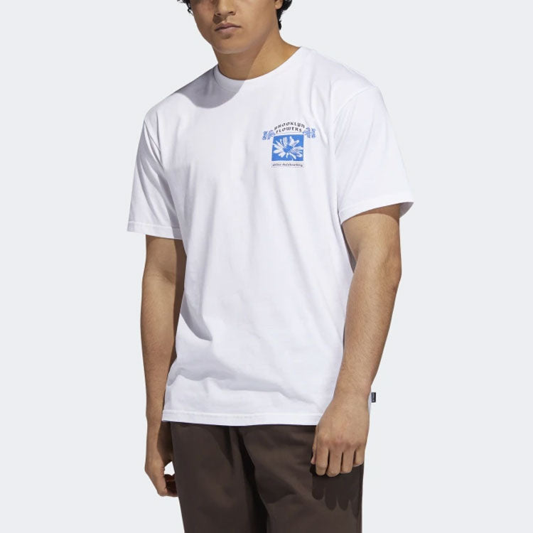 adidas originals Bk Tee Back Printing Sports Round Neck Short Sleeve White EC7298