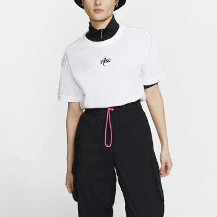 (WMNS) Nike Back Printing Short Sleeve 'White' CT8923-100