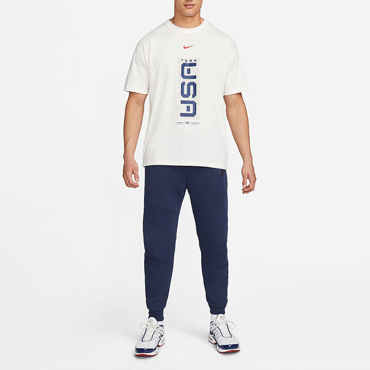 Nike Mens Max 90 T-Shirt Brand Logo Solid Color Round Neck Short Sleeve White DO7033-901