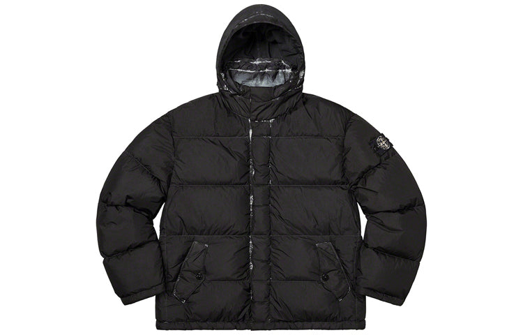 Supreme x Stone Island Painted Camo Crinkle Down Jacket 'Black' SUP-FW20-295