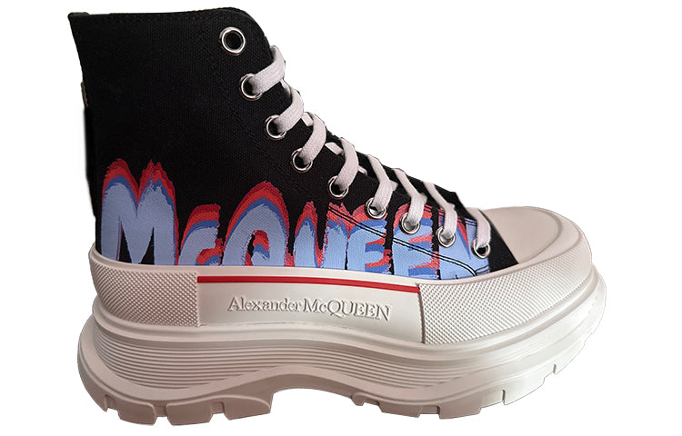 Alexander McQueen Tread Slick High-Top Sneakers 'Black Blue Red' 686737W4MVP1509