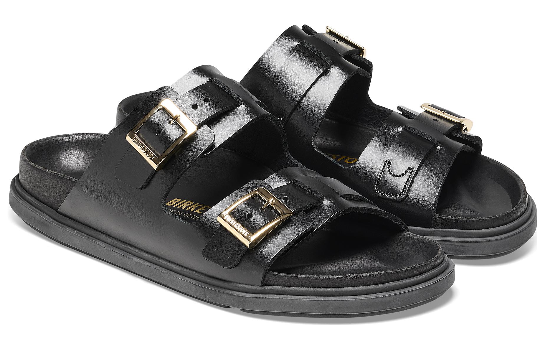Birkenstock St Barths Natural Leather Narrow Fit 'Black' 1025245