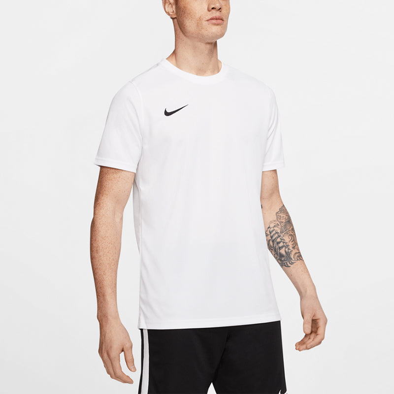 Men's Nike Dri-FIT Solid Color Logo Casual Sports Short Sleeve White T-Shirt BV6709-100