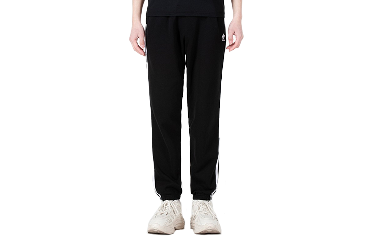 Men's adidas Casual Sports Breathable Knit Long Pants/Trousers Black HH9430