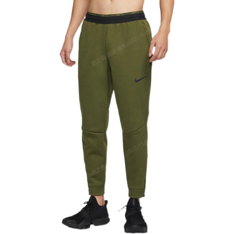 Men's Nike Np TF Turf Thrma Sphr Fleece Lined Stay Warm Sports Knit Bundle Feet Long Pants/Trousers Green DD2123-326
