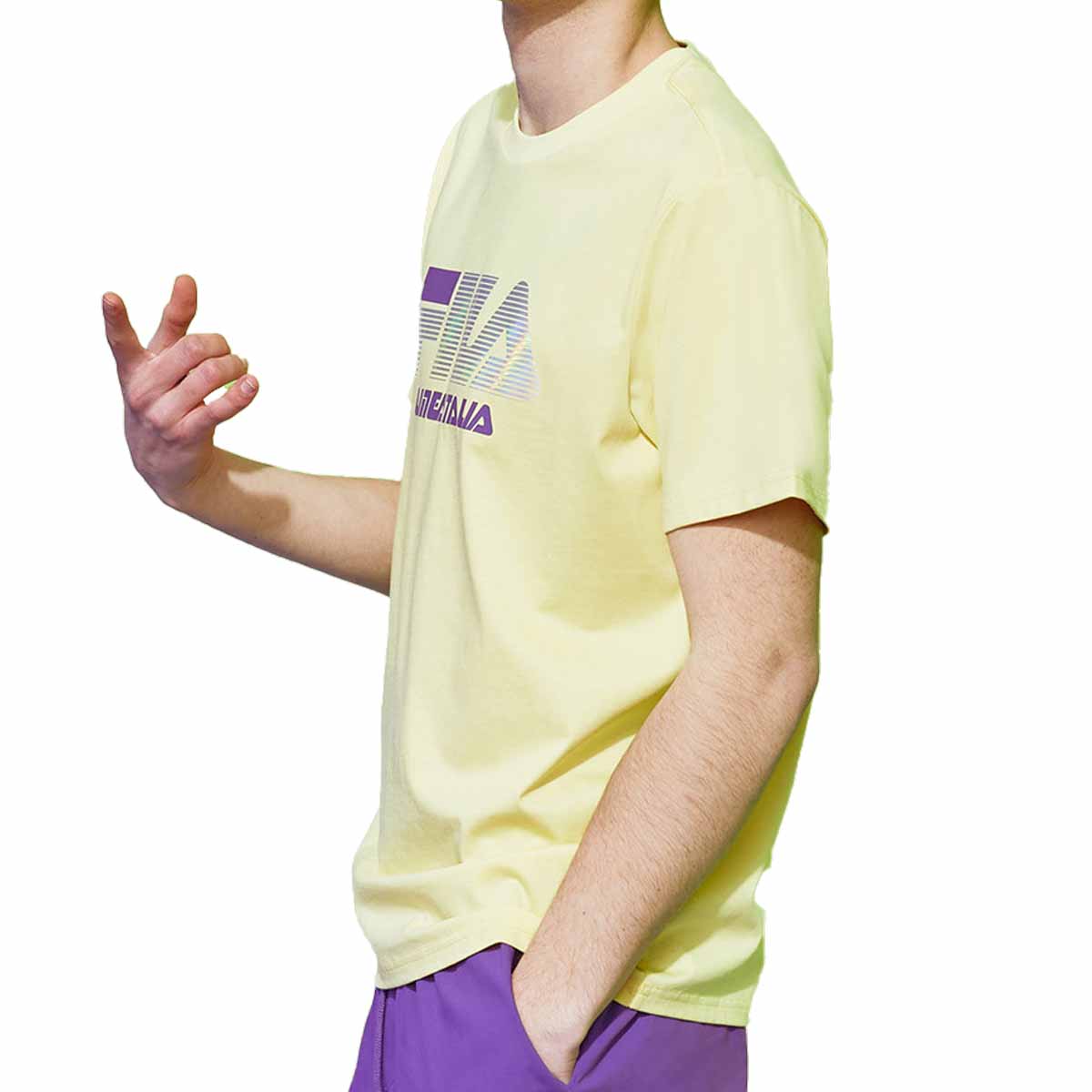 FILA FUSION Basic Round Neck Short Sleeve Couple Style Yellow T11M026101F-YE