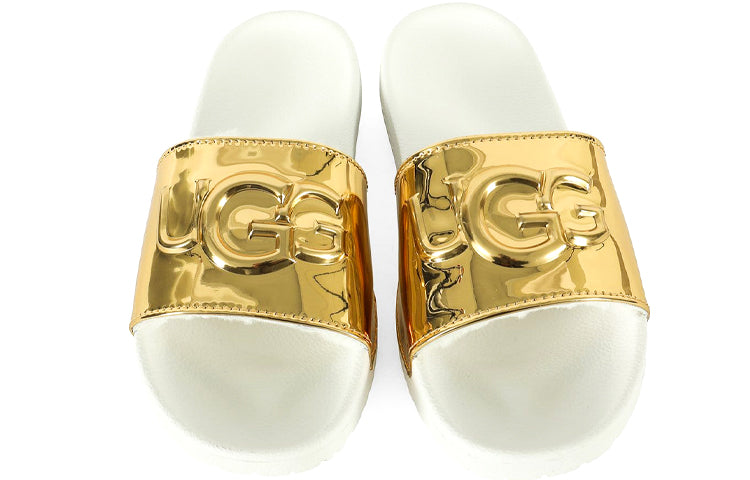 (WMNS) UGG Royale Graphic Metallic Slides 'Gold' 1101189-GOLD