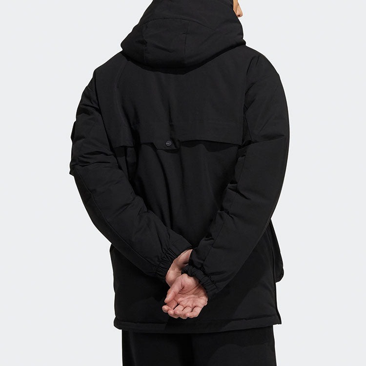 adidas originals Zipper Cardigan hooded Down Jacket Black H58058