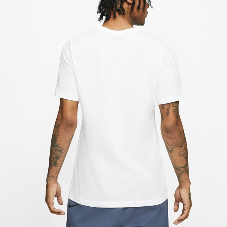 Nike Dri-FIT NBA Los Angeles Lakers Casual Sports Printing Round Neck Short Sleeve White CT4003-100