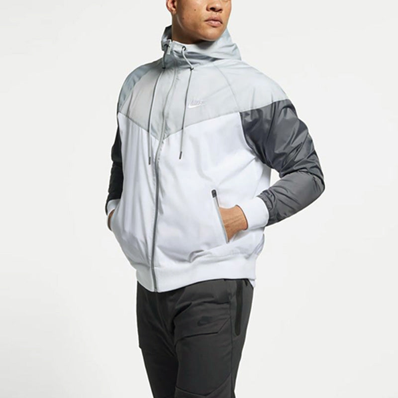 Nike Casual Sports Short hooded Windbreaker Jacket Gray AT5270-102