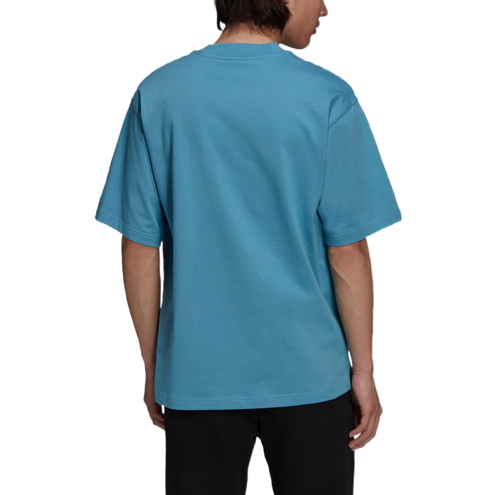 adidas originals Solid Color Athleisure Casual Sports Round Neck Short Sleeve Couple Style Light Blue HC8592