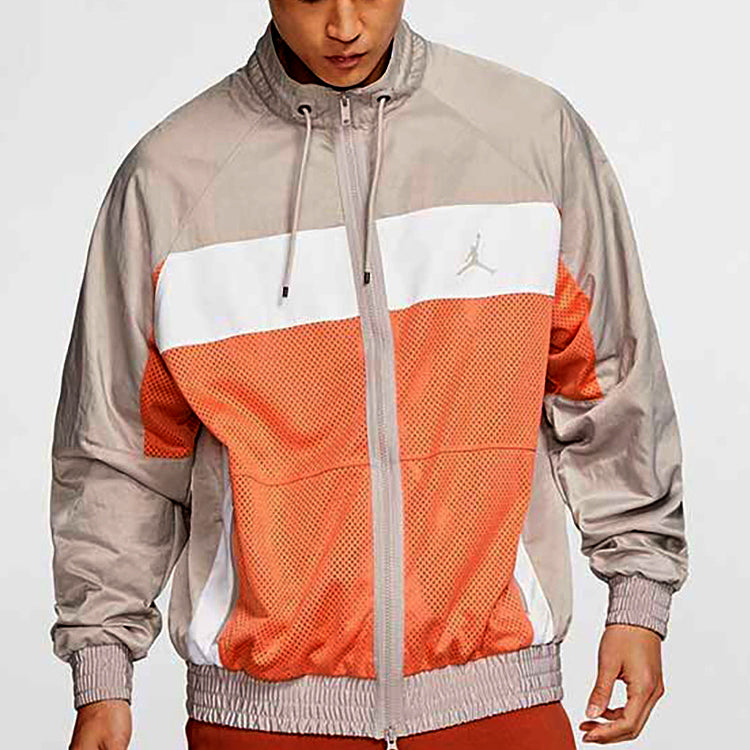 Air Jordan Stand-up Collar Casual Woven Sports Jacket - Orange AV1303-854