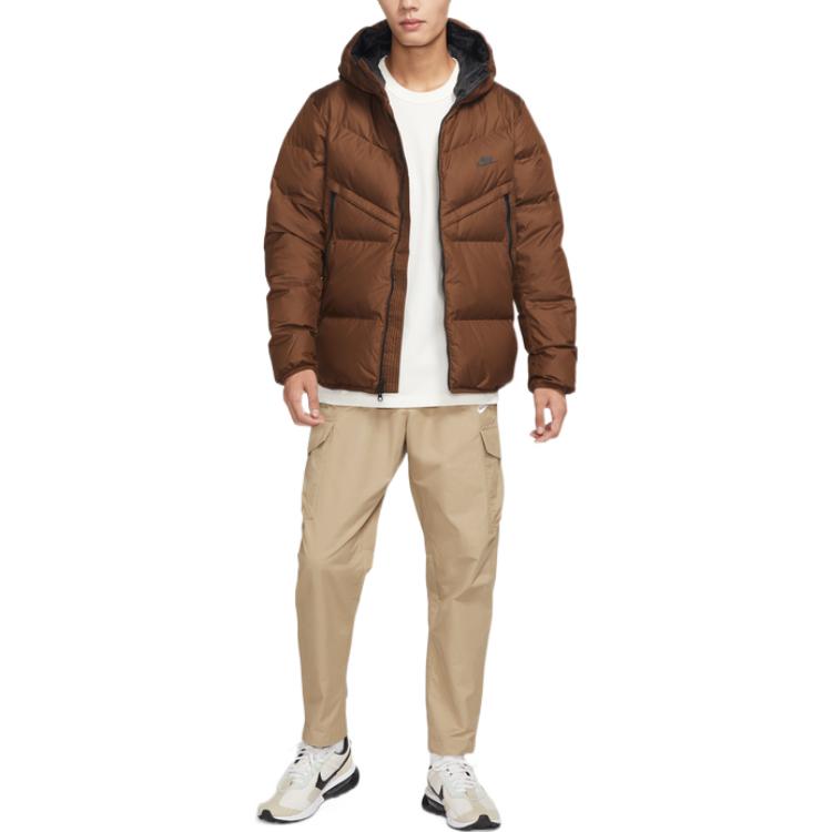Nike Hooded Puffer Jacket Asia Sizing 'Brown' DV1132-259
