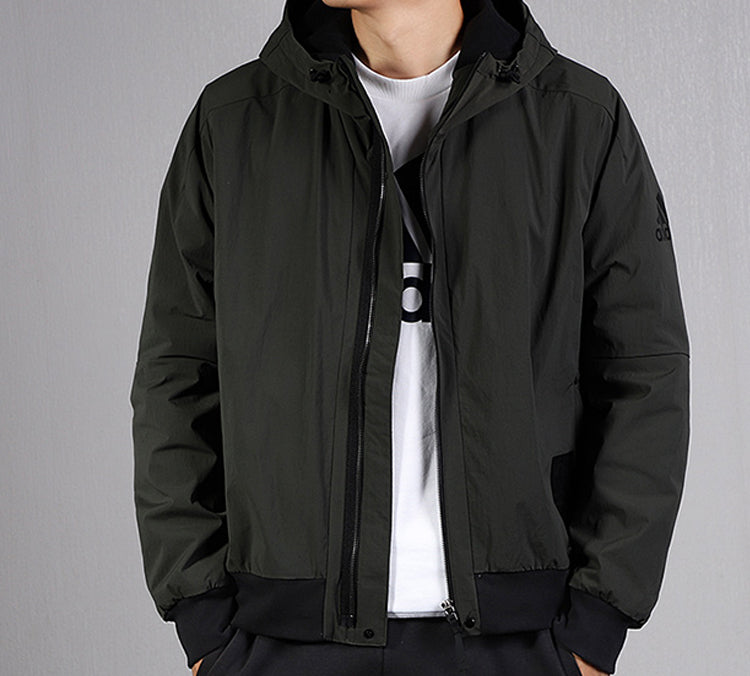 adidas Sports Hooded Jacket Men Dark Brown FJ0257
