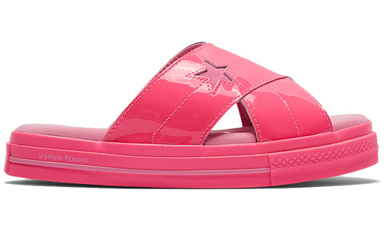 (WMNS) Converse OPI One Star Slide Retro Unisex Pink Slippers 565662C
