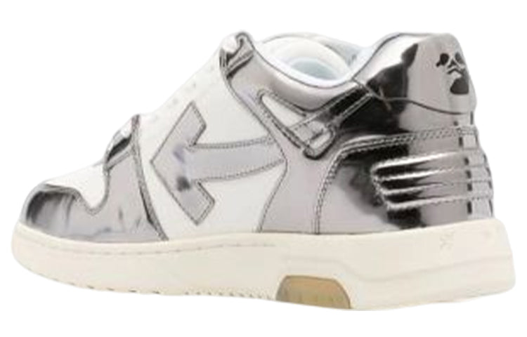 Off-White Out Of Office Low-Top Patent sneaker 'Silver White' OMIA189F22LEA0070172