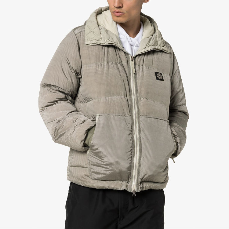 STONE ISLAND Classic Metallic Nylon With Down Feather Logo Jacket Unisex Metallic MO711540532