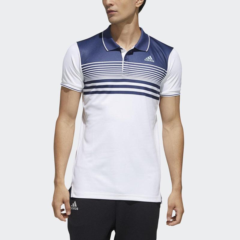 adidas Stripe Casual Short Sleeve polo White FN1452
