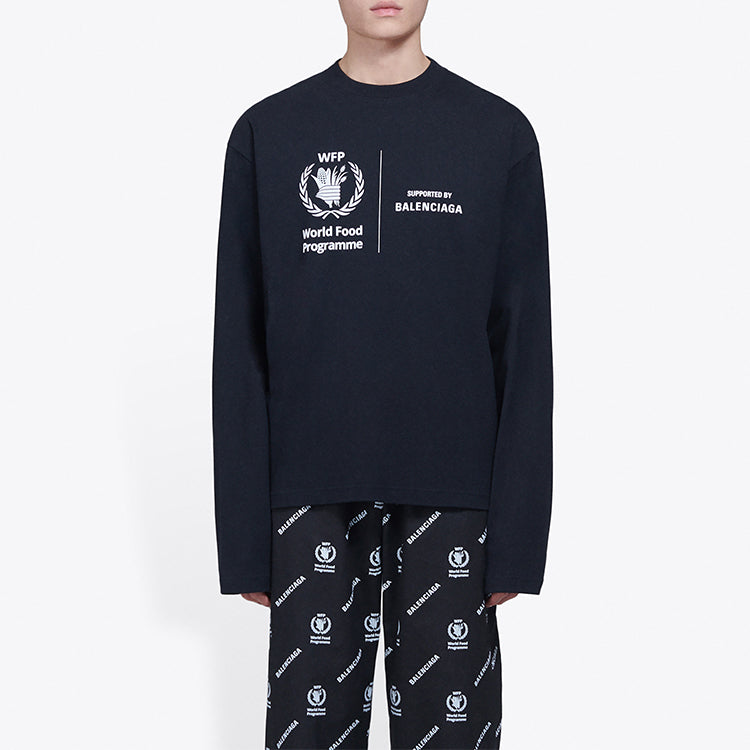 Balenciaga x WFP Long Sleeve T-Shirt Medium Fit 'Black' 612967THV841000
