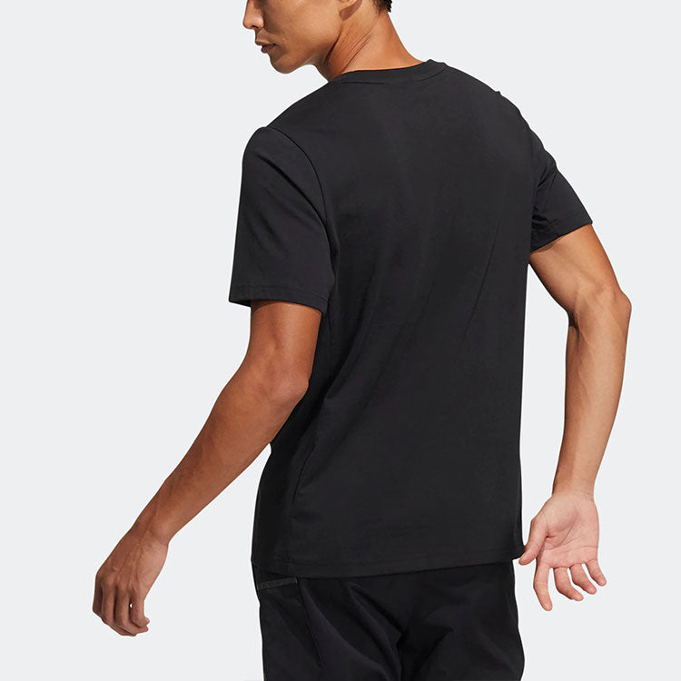 adidas Alphabet Logo Printing Sports Short Sleeve Black HE9937