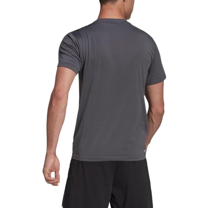 Men's adidas Logo Printing Round Neck Short Sleeve Japanese Version Gray T-Shirt HF4743