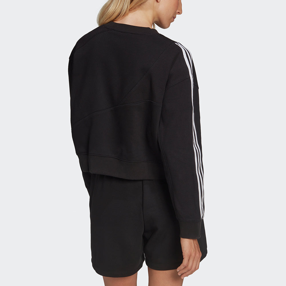 (WMNS) adidas Originals Splicing Logo Sweatshirt 'Black' HC4622